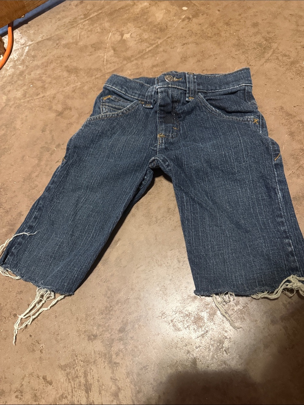 Wrangler Blue Frayed Hem Kids Denim Shorts